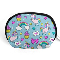 Cute Unicorn Pattern Accessory Pouches (medium)  by Valentinaart