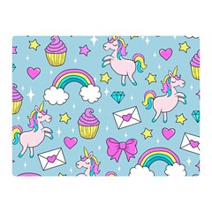 Cute Unicorn Pattern Double Sided Flano Blanket (mini)  by Valentinaart