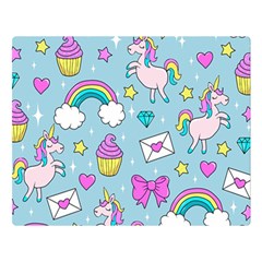 Cute Unicorn Pattern Double Sided Flano Blanket (large)  by Valentinaart