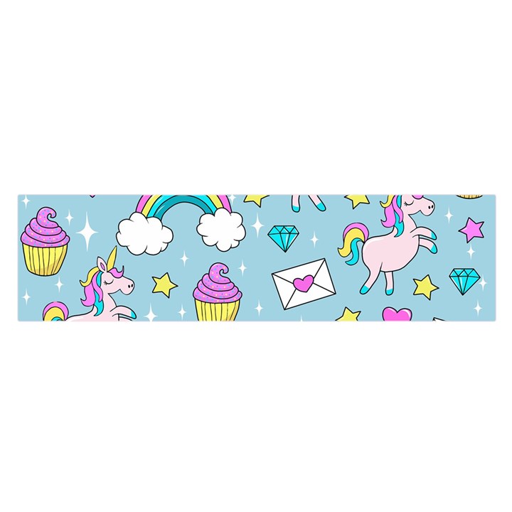 Cute Unicorn Pattern Satin Scarf (Oblong)