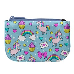 Cute Unicorn Pattern Large Coin Purse by Valentinaart