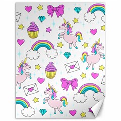 Cute Unicorn Pattern Canvas 12  X 16   by Valentinaart