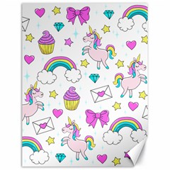 Cute Unicorn Pattern Canvas 18  X 24   by Valentinaart