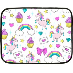 Cute Unicorn Pattern Double Sided Fleece Blanket (mini)  by Valentinaart