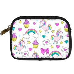 Cute Unicorn Pattern Digital Camera Cases by Valentinaart