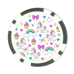 Cute Unicorn Pattern Poker Chip Card Guard (10 Pack) by Valentinaart