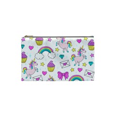 Cute Unicorn Pattern Cosmetic Bag (small)  by Valentinaart