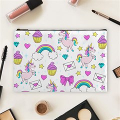 Cute Unicorn Pattern Cosmetic Bag (large)  by Valentinaart