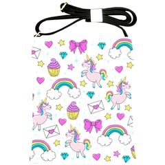 Cute Unicorn Pattern Shoulder Sling Bags by Valentinaart