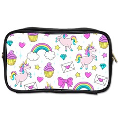 Cute Unicorn Pattern Toiletries Bags by Valentinaart