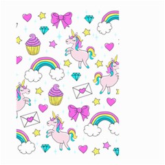 Cute Unicorn Pattern Small Garden Flag (two Sides) by Valentinaart