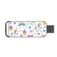 Cute Unicorn Pattern Portable Usb Flash (two Sides) by Valentinaart