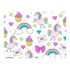 Cute Unicorn Pattern Double Sided Flano Blanket (mini)  by Valentinaart