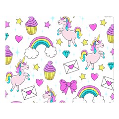 Cute Unicorn Pattern Double Sided Flano Blanket (large)  by Valentinaart