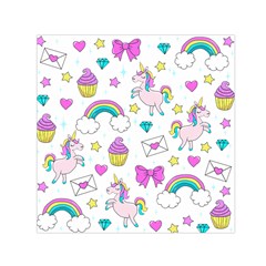 Cute Unicorn Pattern Small Satin Scarf (square) by Valentinaart