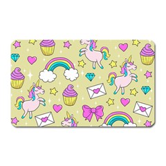 Cute Unicorn Pattern Magnet (rectangular) by Valentinaart