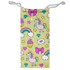 Cute Unicorn Pattern Jewelry Bag by Valentinaart