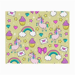 Cute Unicorn Pattern Small Glasses Cloth (2-side) by Valentinaart