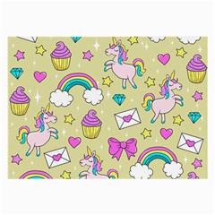 Cute Unicorn Pattern Large Glasses Cloth by Valentinaart