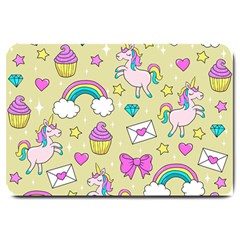 Cute Unicorn Pattern Large Doormat  by Valentinaart