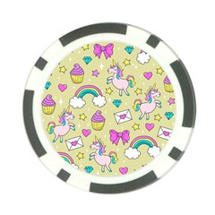 Cute Unicorn Pattern Poker Chip Card Guard by Valentinaart