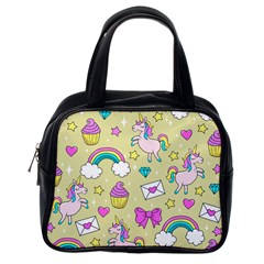 Cute Unicorn Pattern Classic Handbags (one Side) by Valentinaart