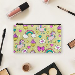 Cute Unicorn Pattern Cosmetic Bag (small)  by Valentinaart