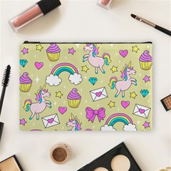 Cute Unicorn Pattern Cosmetic Bag (large)  by Valentinaart