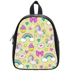 Cute Unicorn Pattern School Bag (small) by Valentinaart