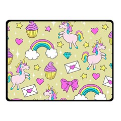 Cute Unicorn Pattern Fleece Blanket (small) by Valentinaart