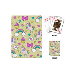 Cute Unicorn Pattern Playing Cards (mini)  by Valentinaart