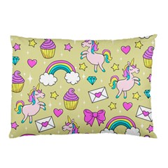 Cute Unicorn Pattern Pillow Case (two Sides) by Valentinaart