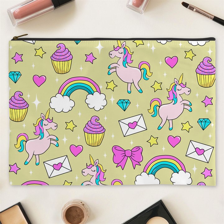 Cute Unicorn Pattern Cosmetic Bag (XXXL) 