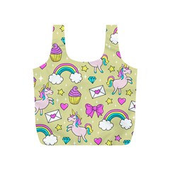 Cute Unicorn Pattern Full Print Recycle Bags (s)  by Valentinaart