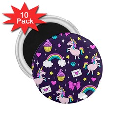 Cute Unicorn Pattern 2 25  Magnets (10 Pack)  by Valentinaart