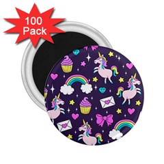 Cute Unicorn Pattern 2 25  Magnets (100 Pack)  by Valentinaart