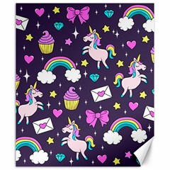 Cute Unicorn Pattern Canvas 20  X 24   by Valentinaart