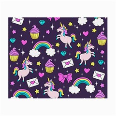 Cute Unicorn Pattern Small Glasses Cloth (2-side) by Valentinaart