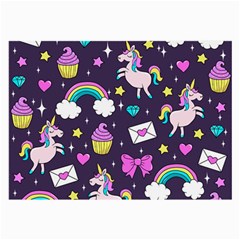 Cute Unicorn Pattern Large Glasses Cloth (2-side) by Valentinaart