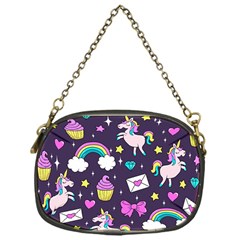 Cute Unicorn Pattern Chain Purses (one Side)  by Valentinaart