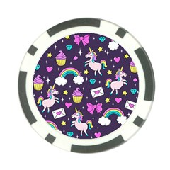 Cute Unicorn Pattern Poker Chip Card Guard (10 Pack) by Valentinaart