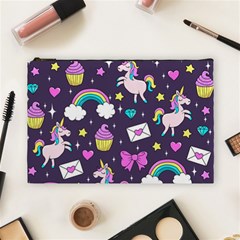 Cute Unicorn Pattern Cosmetic Bag (large)  by Valentinaart