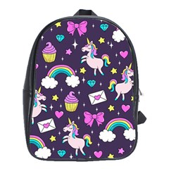 Cute Unicorn Pattern School Bag (large) by Valentinaart