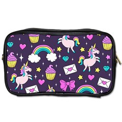 Cute Unicorn Pattern Toiletries Bags 2-side by Valentinaart