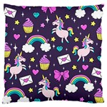 Cute Unicorn Pattern Large Cushion Case (Two Sides) Front