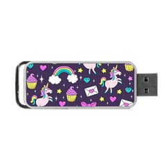 Cute Unicorn Pattern Portable Usb Flash (two Sides) by Valentinaart