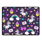 Cute Unicorn Pattern Double Sided Fleece Blanket (Small)  45 x34  Blanket Back