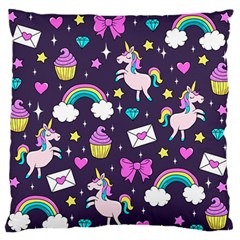 Cute Unicorn Pattern Standard Flano Cushion Case (one Side) by Valentinaart