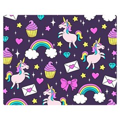 Cute Unicorn Pattern Double Sided Flano Blanket (medium)  by Valentinaart