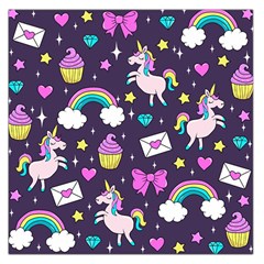 Cute Unicorn Pattern Large Satin Scarf (square) by Valentinaart